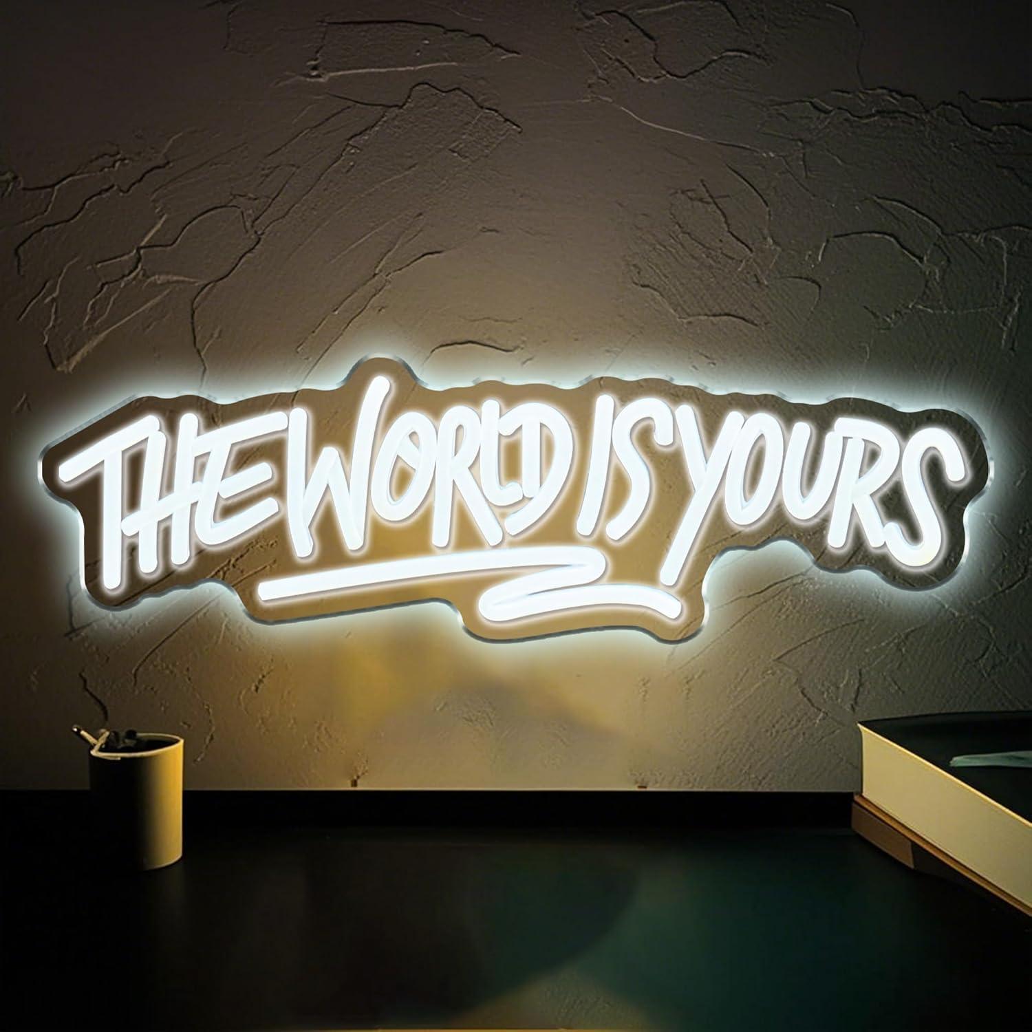 Beer & Wine Jockey Plaza Shopping - Lampu LED Neon Sign The World