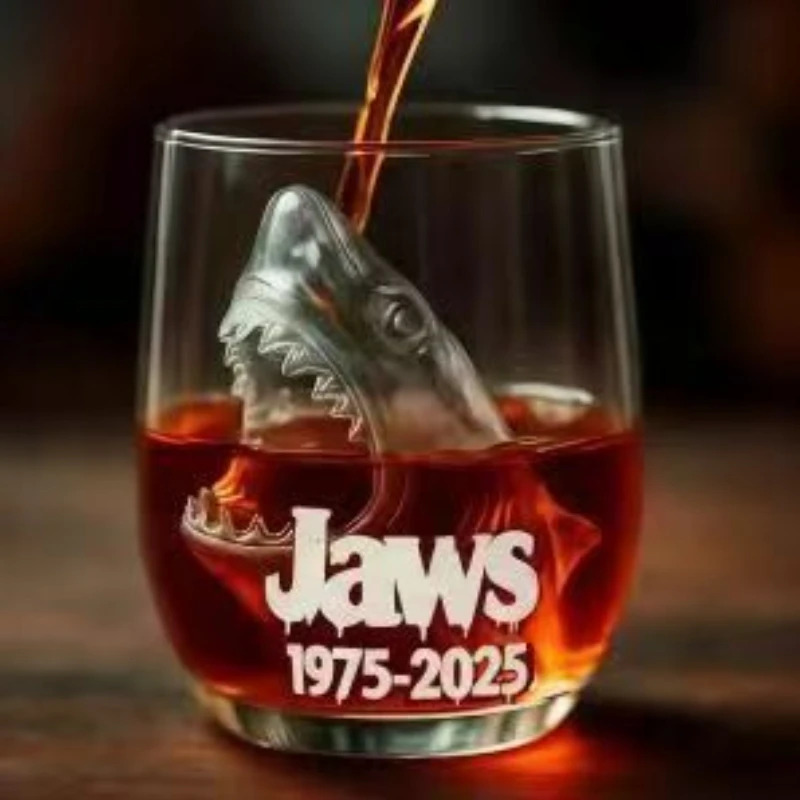 Wine In Beer Glass - Gelas Kaca Hiu 3D Gelas Anggur