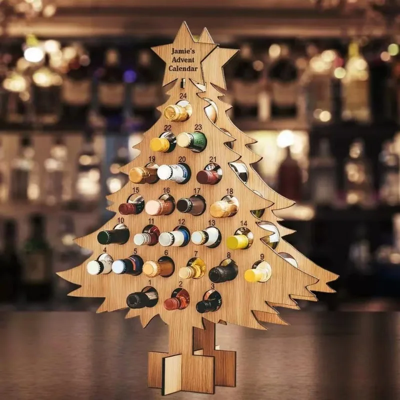 Craft Beer & Wine U- - Rak botol anggur pohon Natal, dekorasi