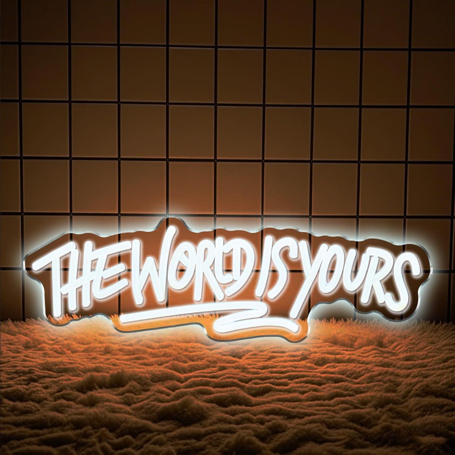 Lampu LED Neon Sign The World  - Beer & Wine Jockey Plaza Shopping ulasan dan harga