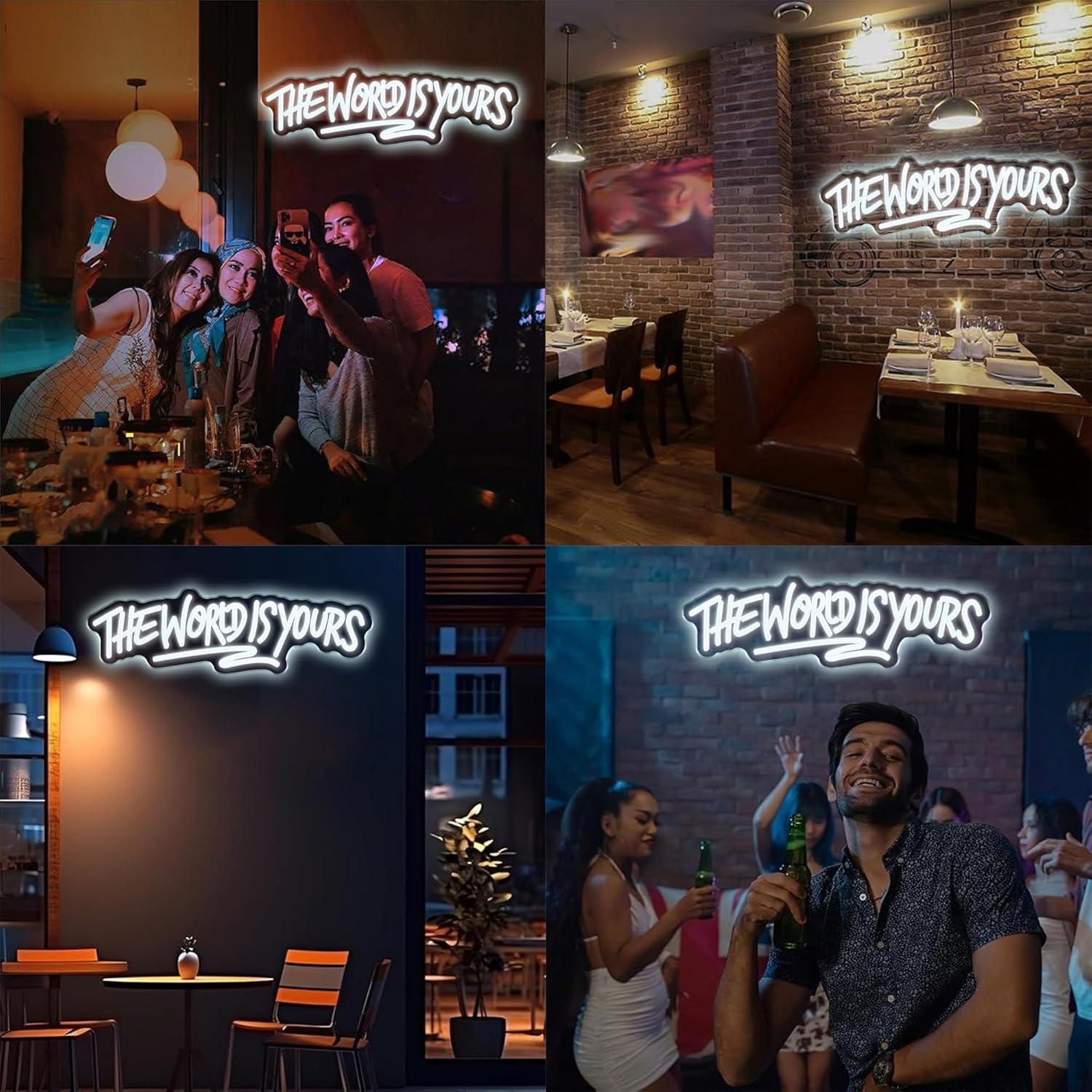 Lampu LED Neon Sign The World  - Beer & Wine Jockey Plaza Shopping ulasan dan harga