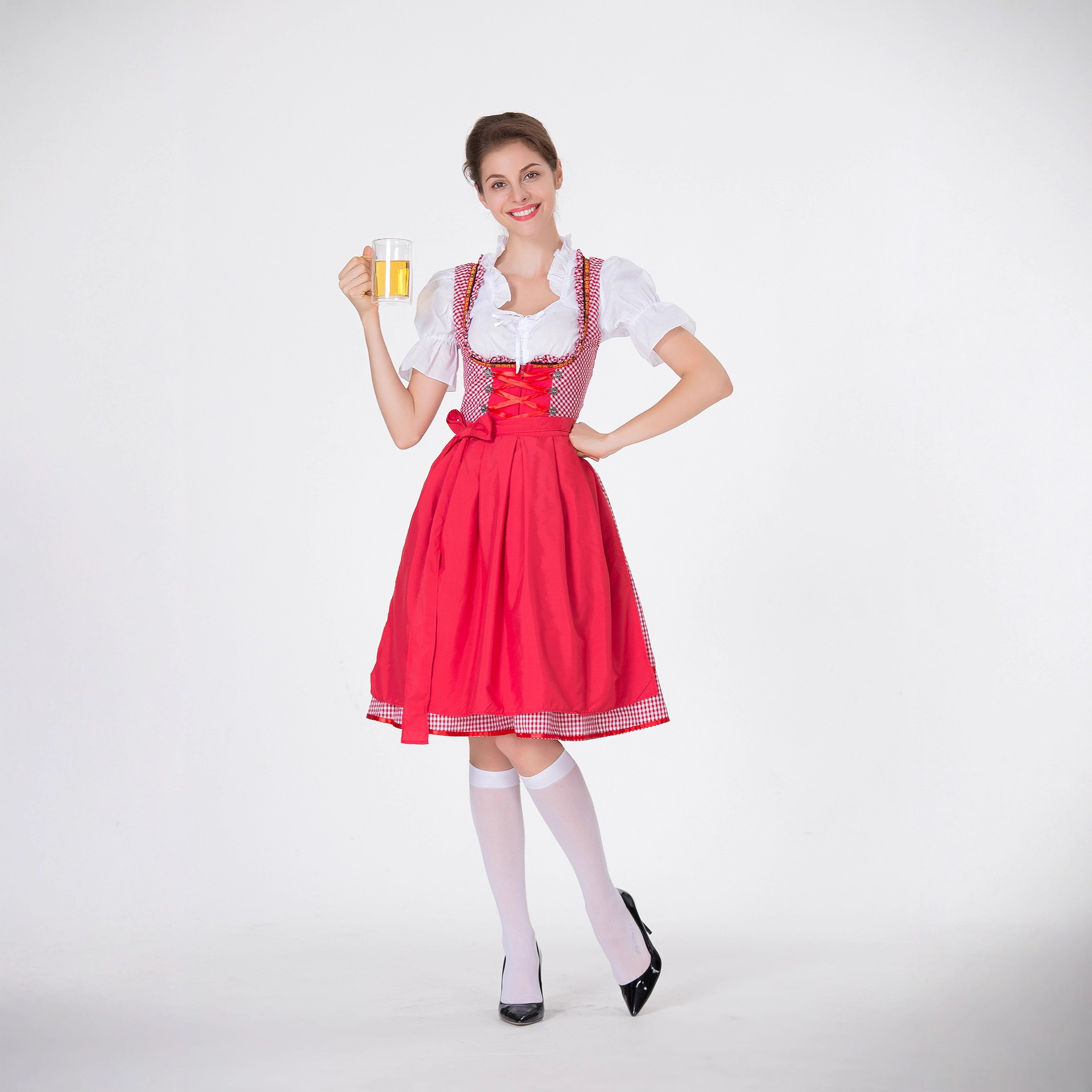Gaun Dirndl Wanita Jerman Moti - Beer & Wine Jockey Plaza Shopping ulasan dan harga