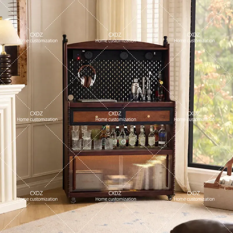 Lemari Samping Kayu Solid Retr - Wine & Beer Unlimited Spirits ulasan dan harga