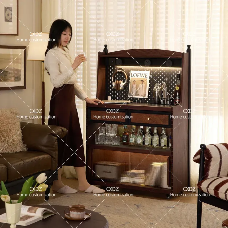 Lemari Samping Kayu Solid Retr - Wine & Beer Unlimited Spirits ulasan dan harga
