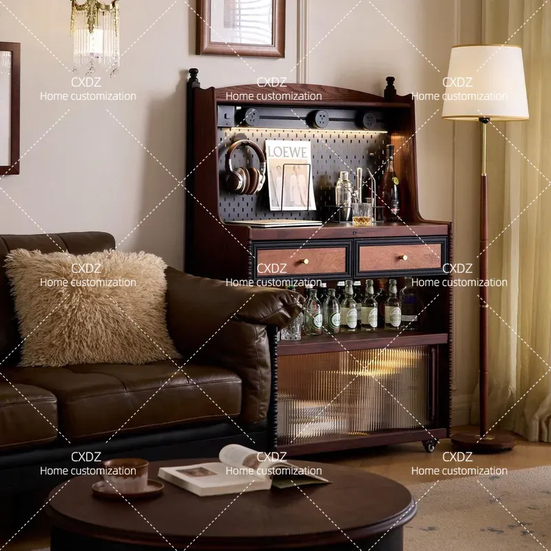 Lemari Samping Kayu Solid Retr - Wine & Beer Unlimited Spirits ulasan dan harga